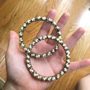 New Gold and White Embellished Bangles/Bracelets